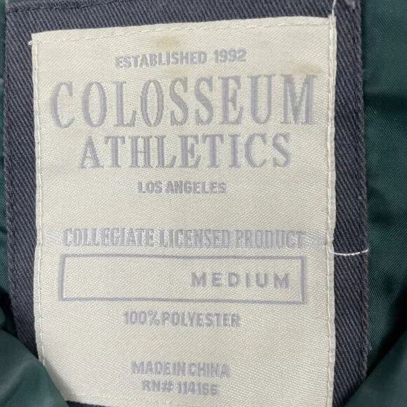 Oregon Ducks Puffer Vest Men’s M Green Full Zip Sleeveless Zip Pockets - Picture 5 of 7